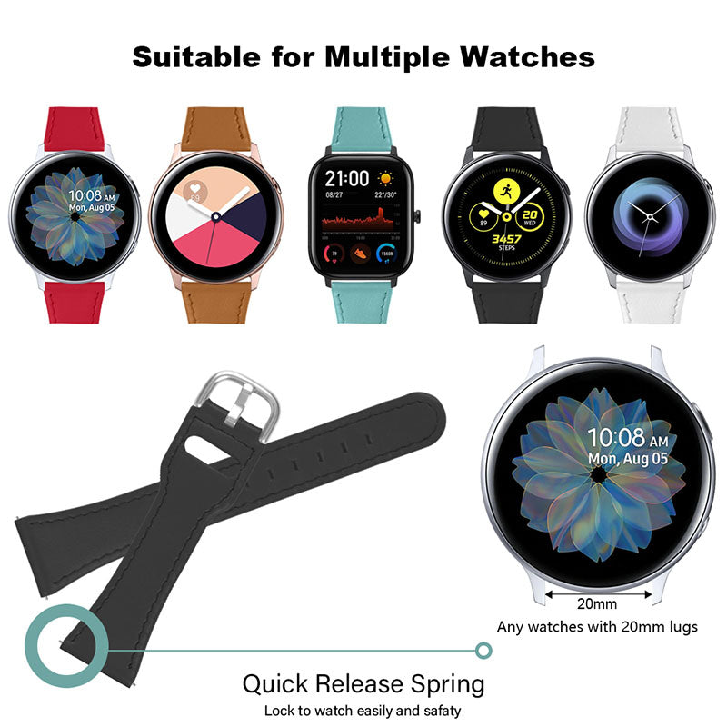 High-end Genuine Leather Replacement 22mm Watch Strap with Buckle for Samsung Galaxy Watch3 45mm Samsung Galaxy Watch 46mm High-end Genuine Leather Replacement 22mm Watch Strap with Buckle for Samsung Galaxy Watch3 45mm Samsung Galaxy Watch 46mm